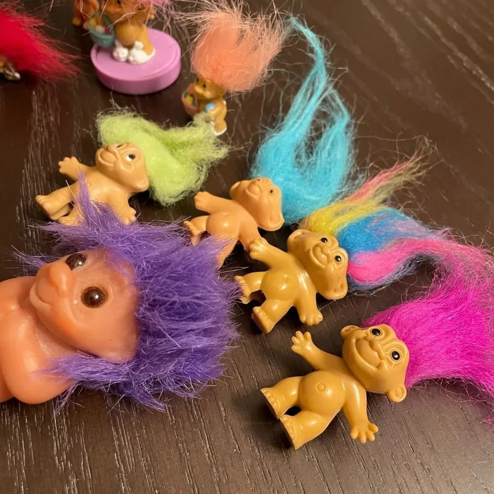 Russ Vintage Troll Lot Cupid Ring Pencil Toppers Easter lot of 9